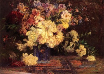 Stillleben mit Pfingstrosen impressionistischen Blume Theodore Clement Steele Ölgemälde